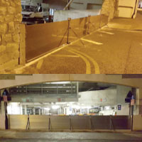 Flood gates for Fremlin Walk, Maidstone Kent