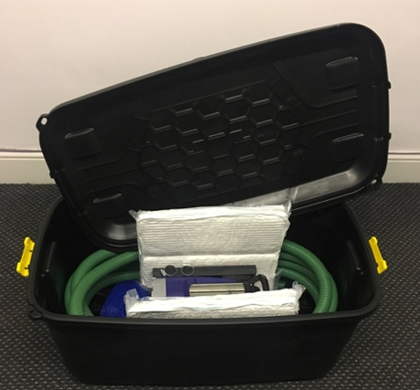 A flood pump kit used to prevent sewage flooding, supplied by Lakeside Flood Solutions