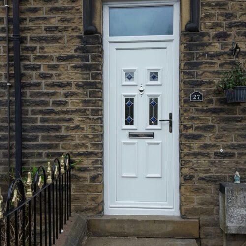A uPVC flood door supplied and installed by Lakeside Flood Solutions