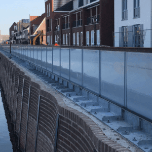 Infrastructure flood control barriers installed by Lakeside Flood Solutions