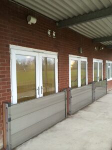 Cornwall flood barriers supplied and installed on a residential property by Lakeside Flood Solutions